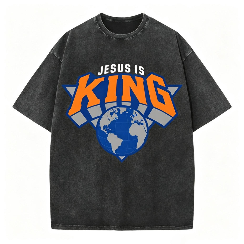Jesus is King with the World Washed T-Shirt