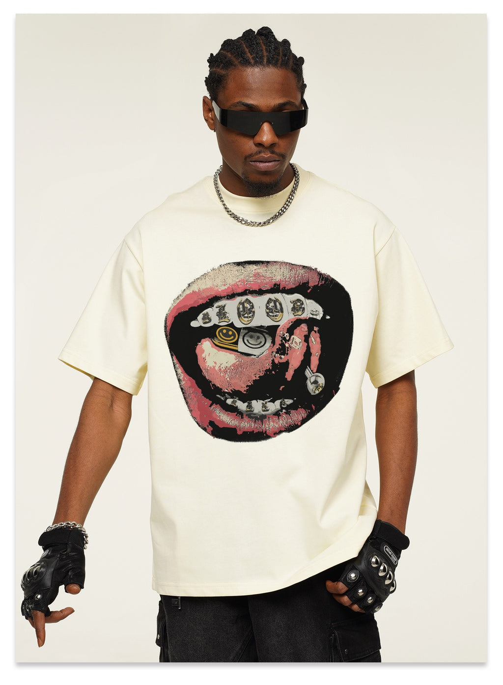 Grillz Smiley Tongue Piercing T-Shirt