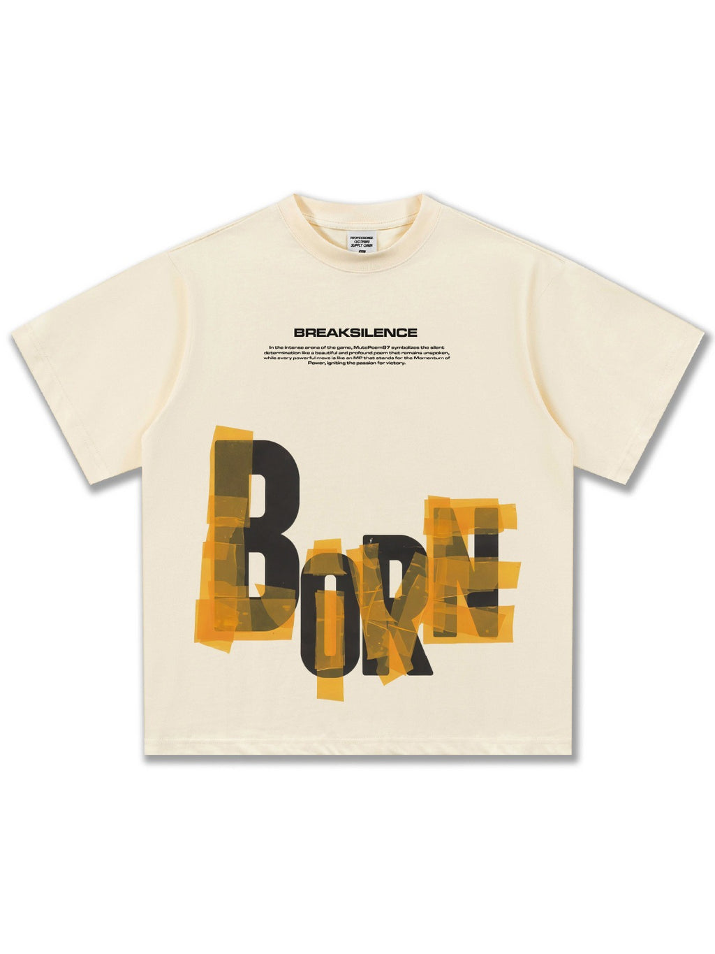 Tape Overlay "BORN" T-Shirt