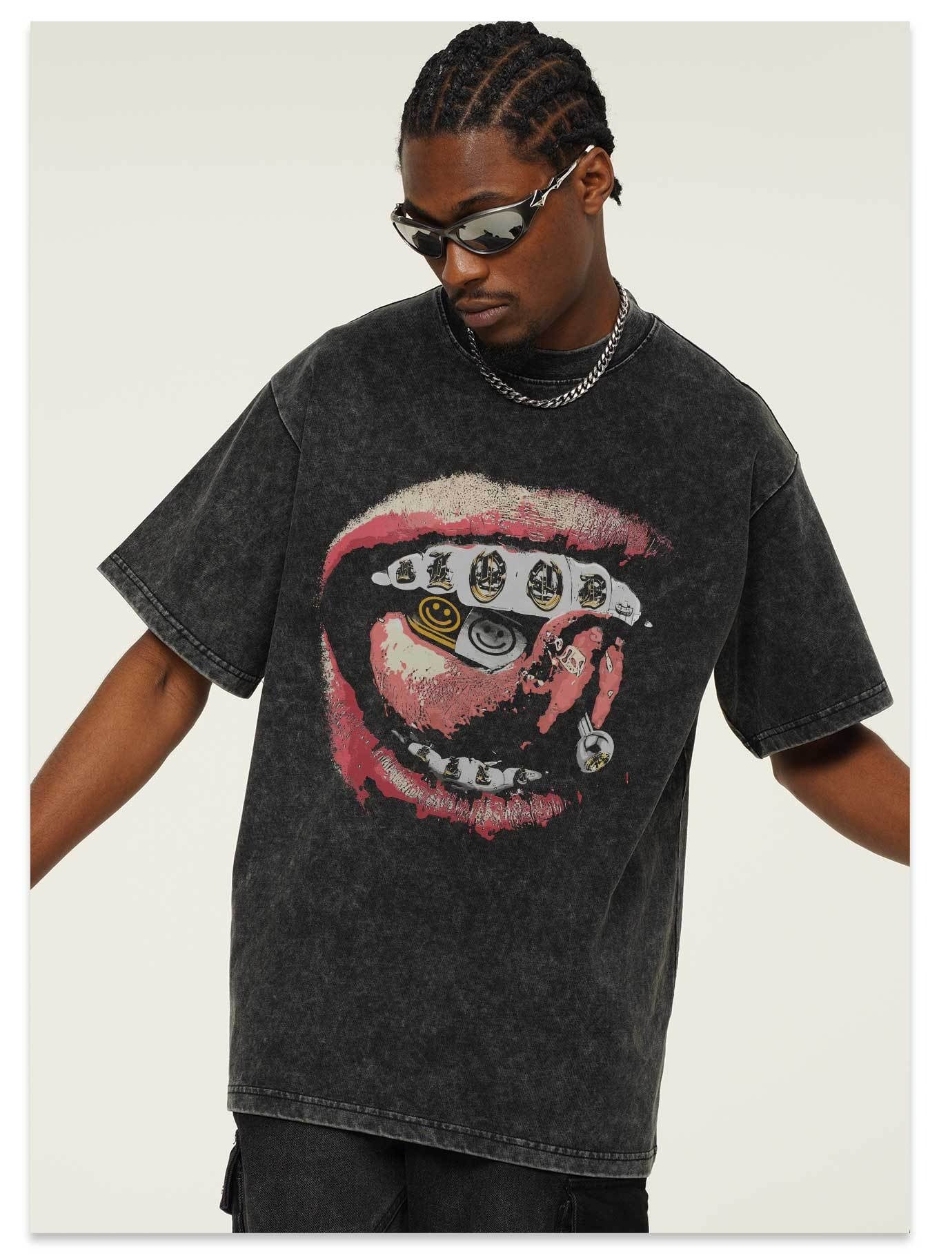 Grillz Smiley Tongue Piercing T-Shirt