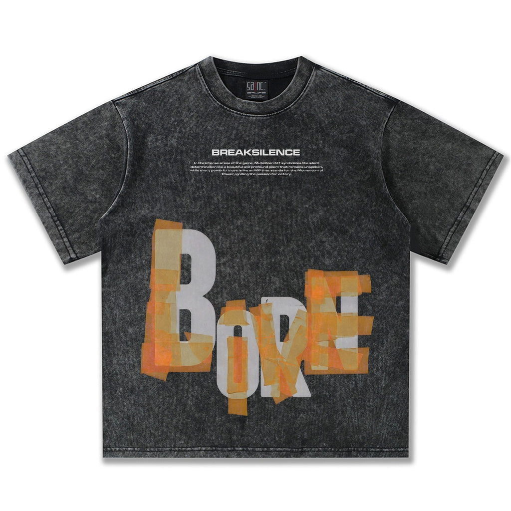 Tape Overlay "BORN" T-Shirt