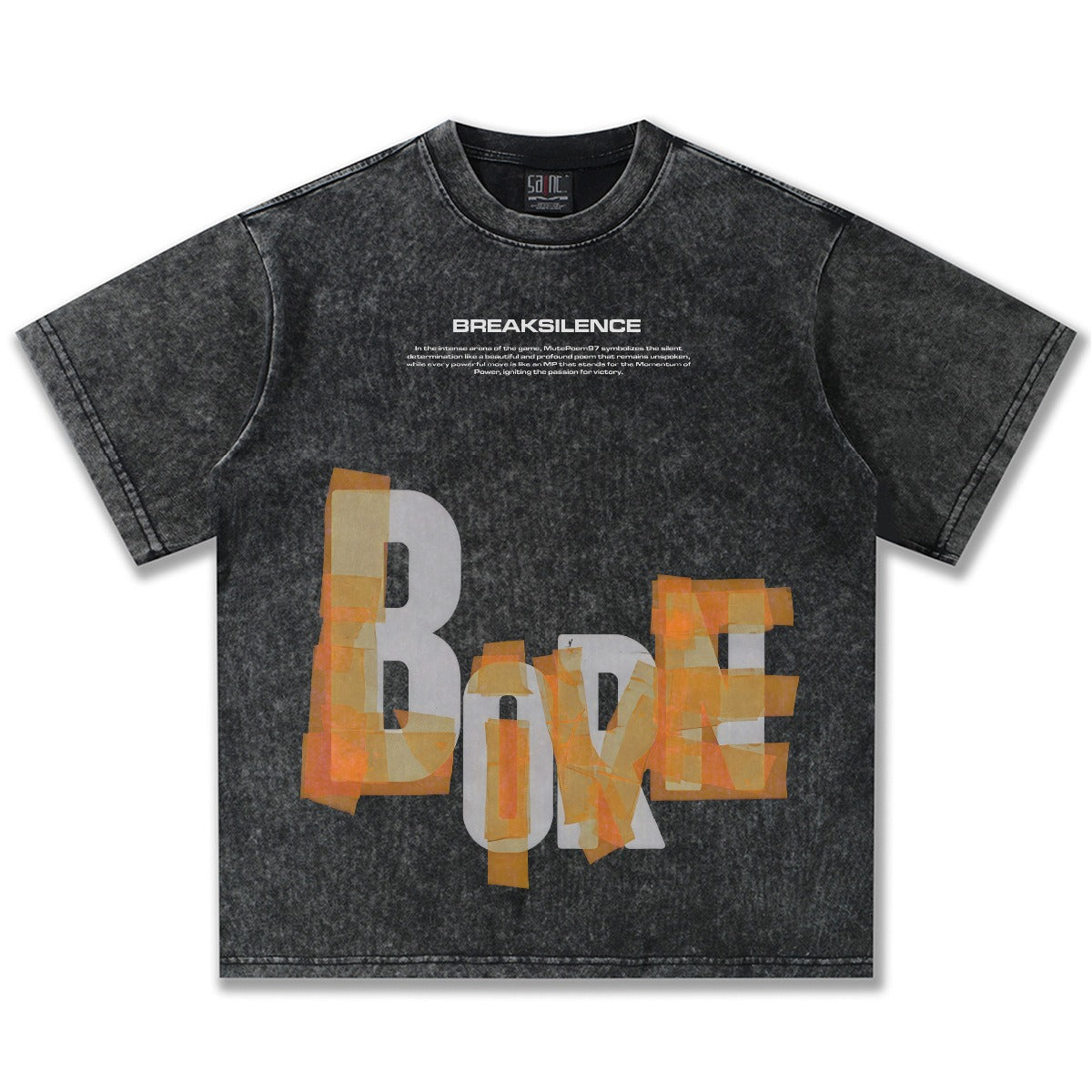 Tape Overlay "BORN" T-Shirt