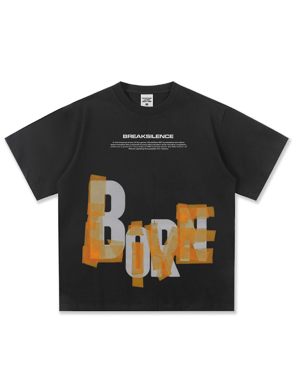 Tape Overlay "BORN" T-Shirt