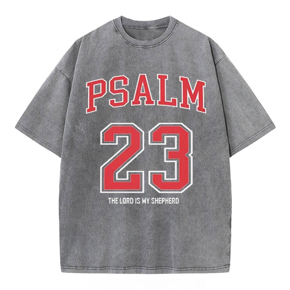 Psalm 23 Christian Washed T-Shirt