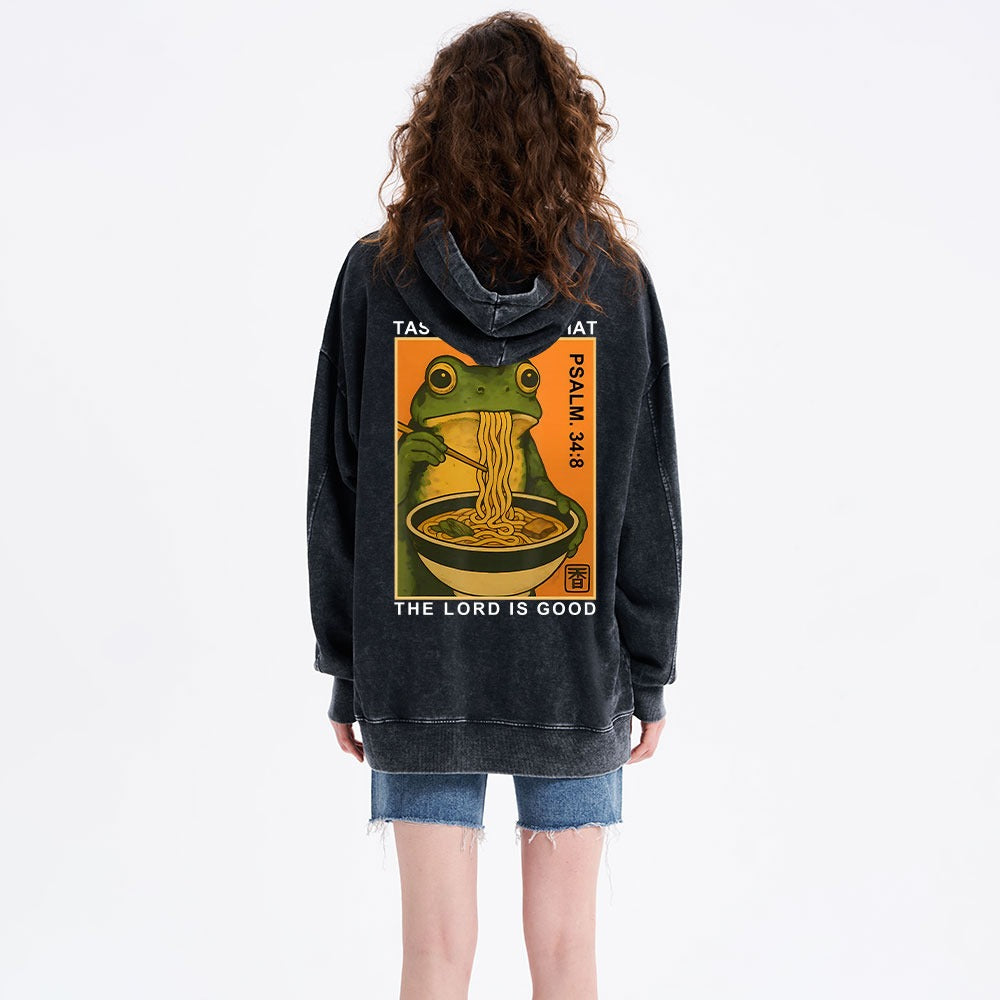 Taste And See That The Lord Is Good Christian Washed Hoodie