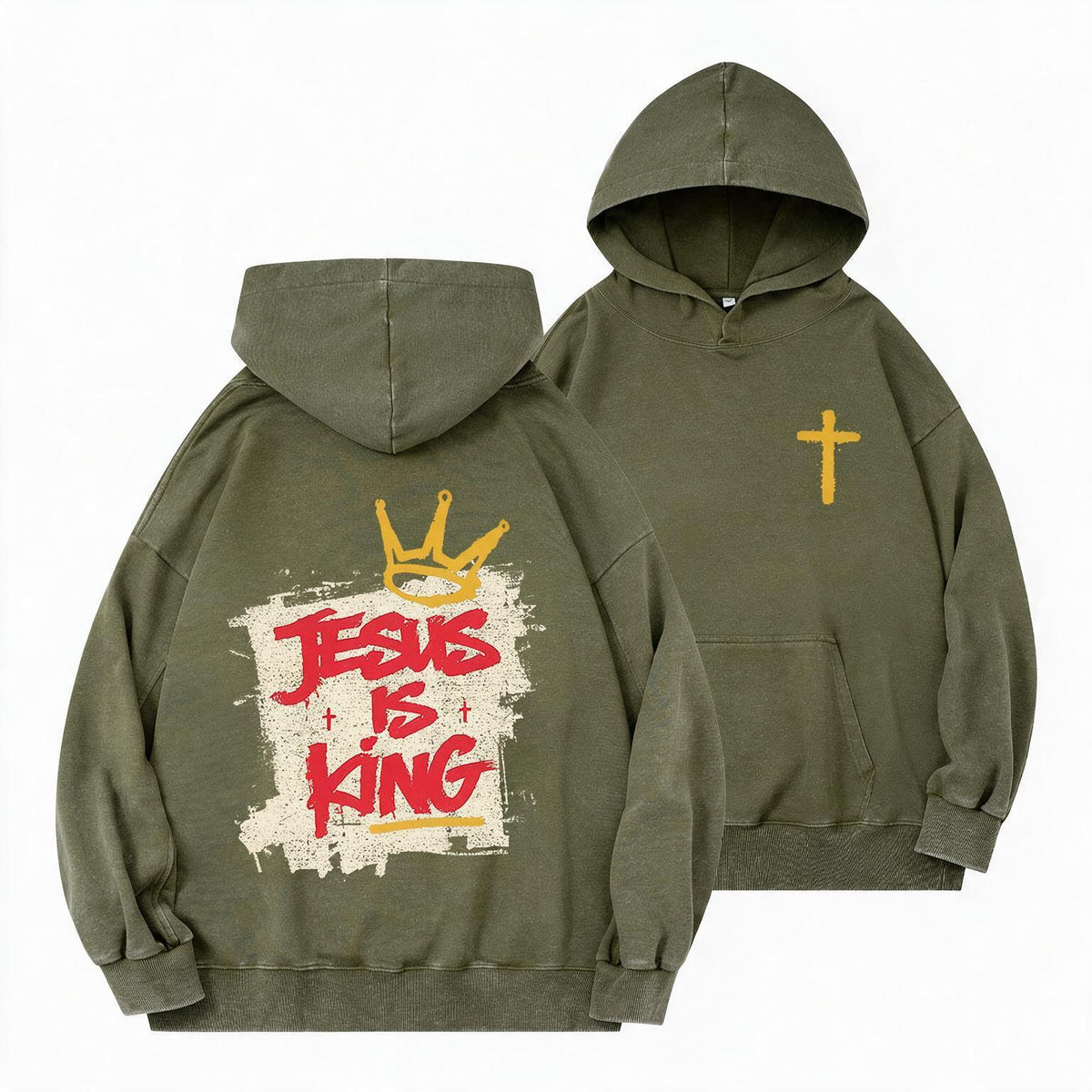 Jesus Is King Christian Washed Hoodie