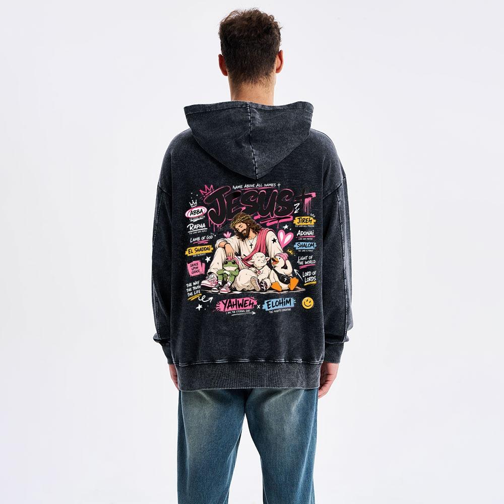 Name Above All Names Christian Washed Hoodie