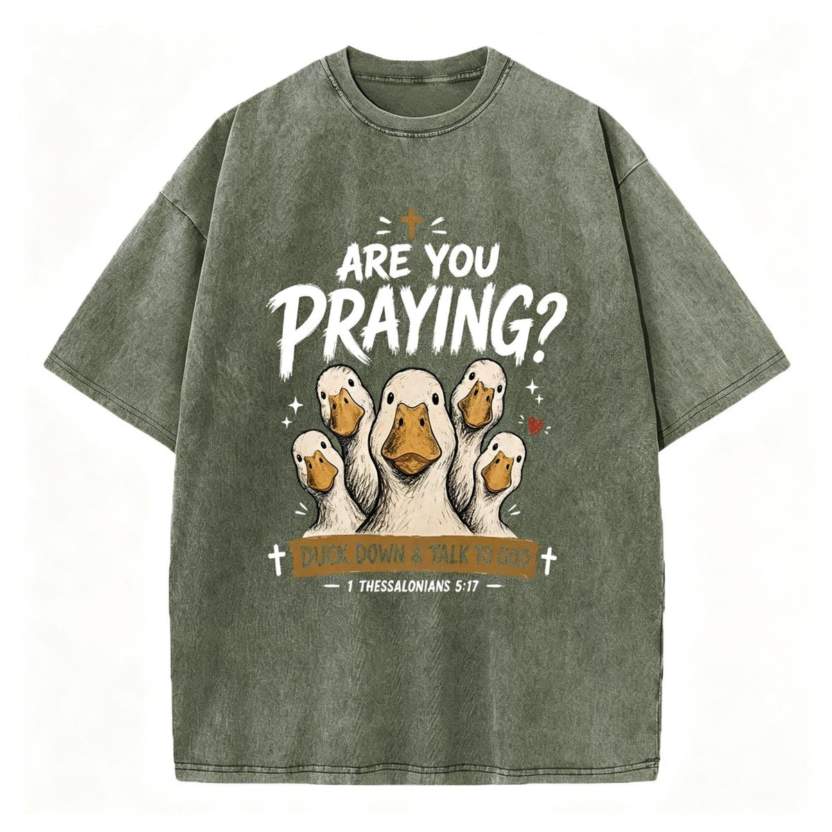 Are You Praying Christian Wash Loose Fit Vintage Cotton T-Shirt
