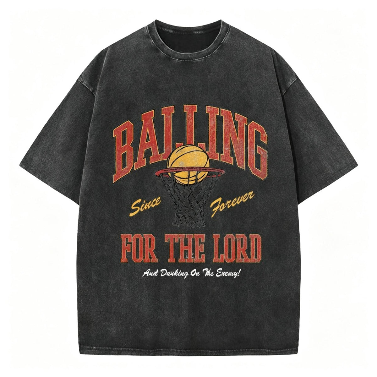 Balling For The Lord Christian Washed T-Shirt