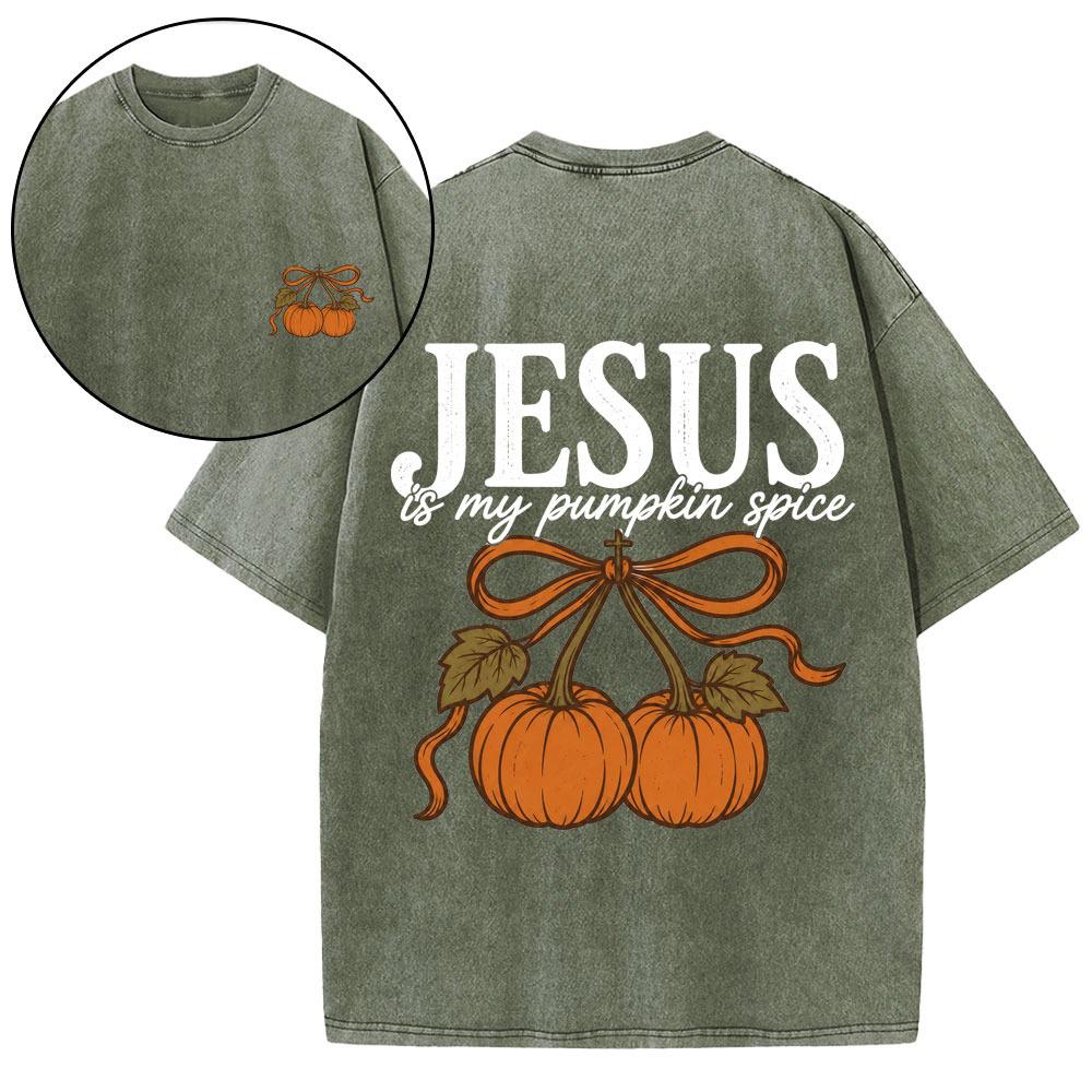 Jesus Is My Pumpkin Spice Christian Washed T-Shirt