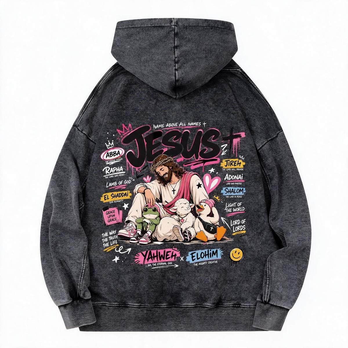 Name Above All Names Christian Washed Hoodie