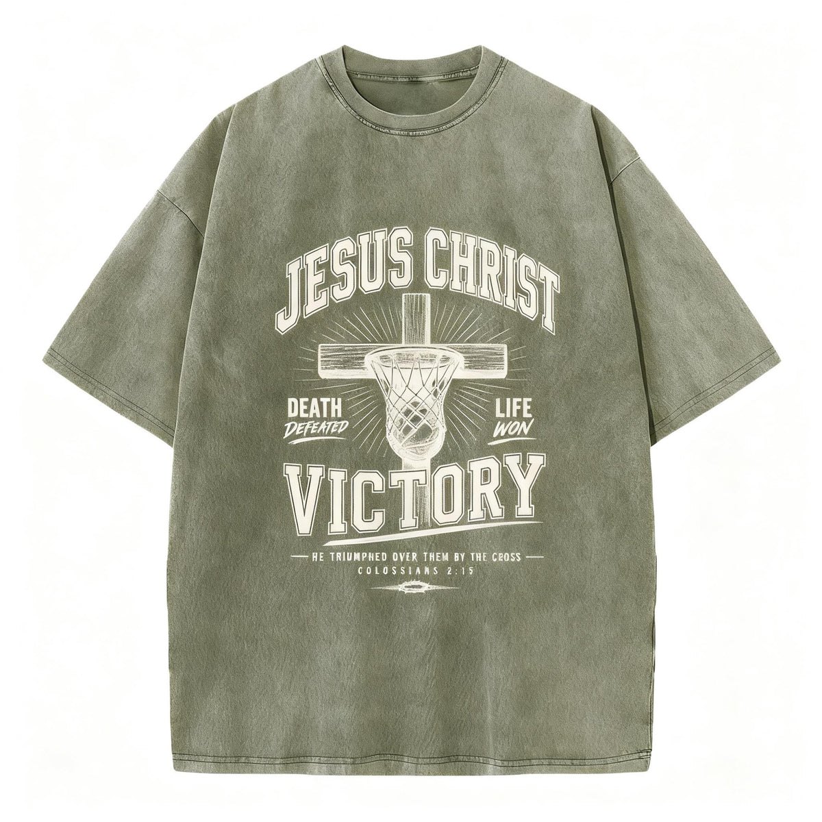Jesus Christ Victory Christian Washed T-Shirt