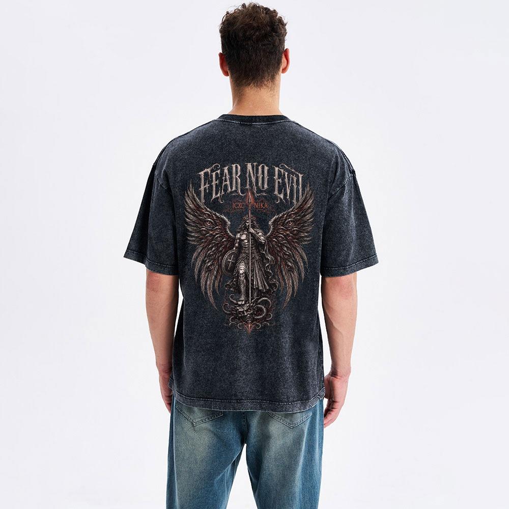 Fear No Evil Christian Washed T-Shirt