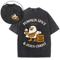 Pumpkin Spice & Jesus Christ Christian Washed T-Shirt