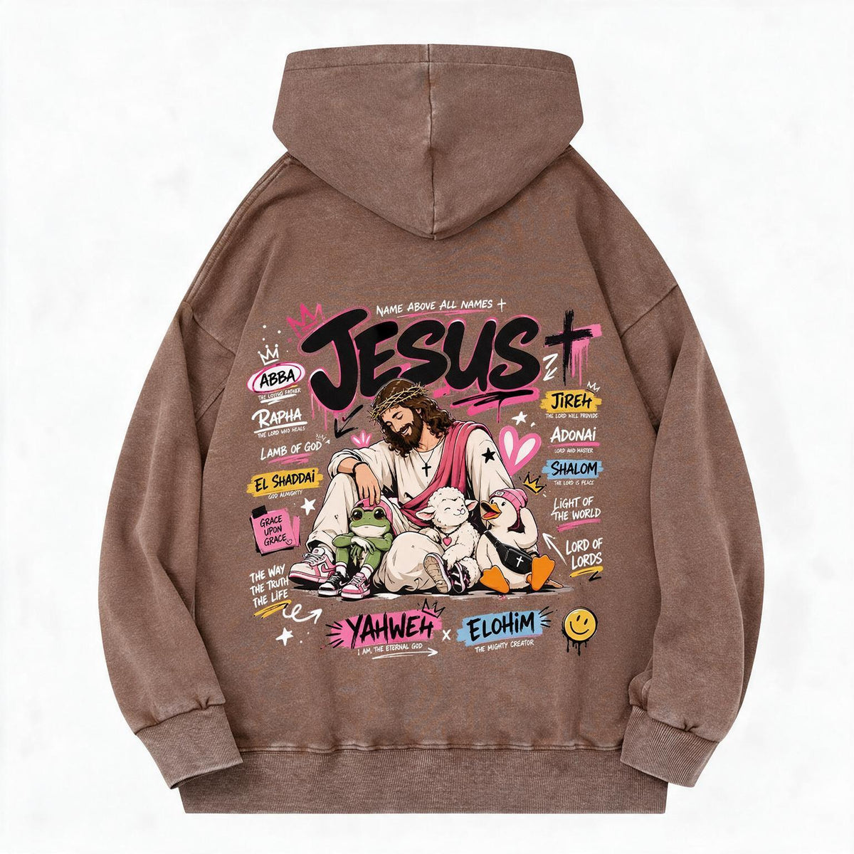 Name Above All Names Christian Washed Hoodie