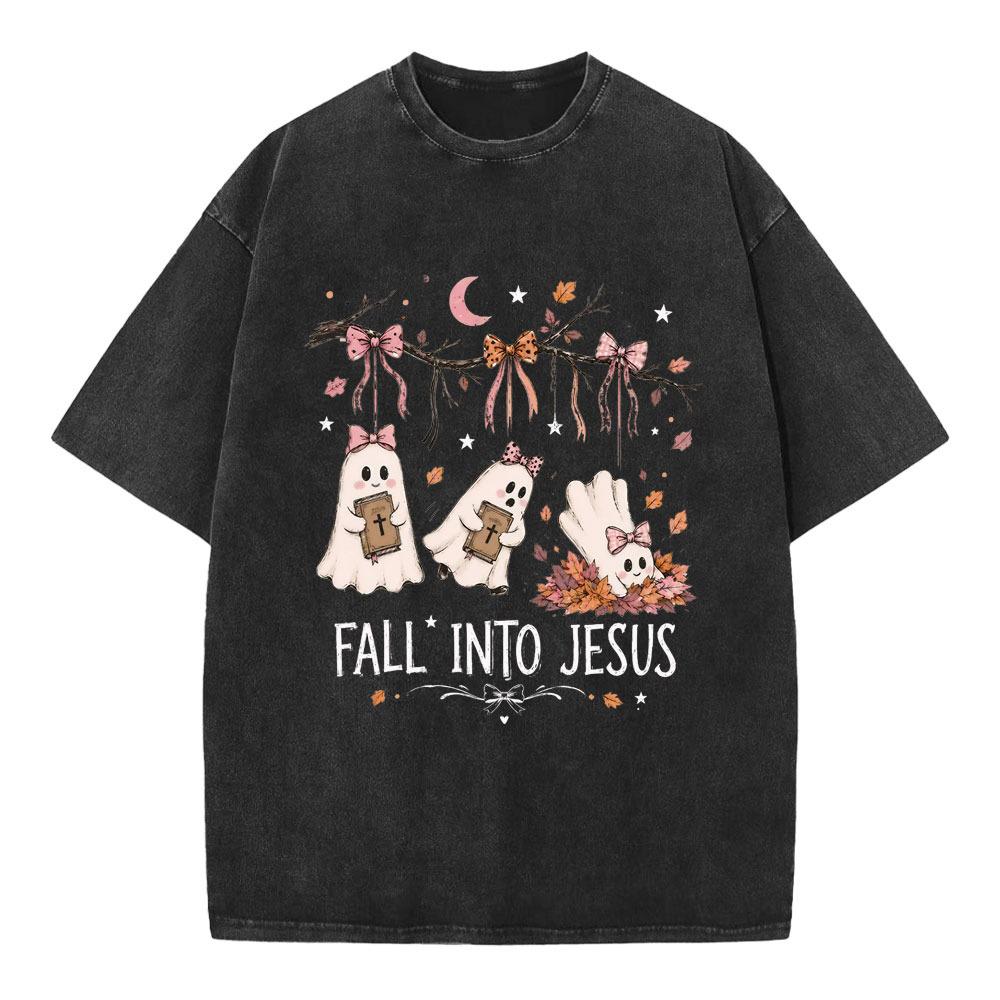 Fall Into Jesus Christian Washed T-Shirt