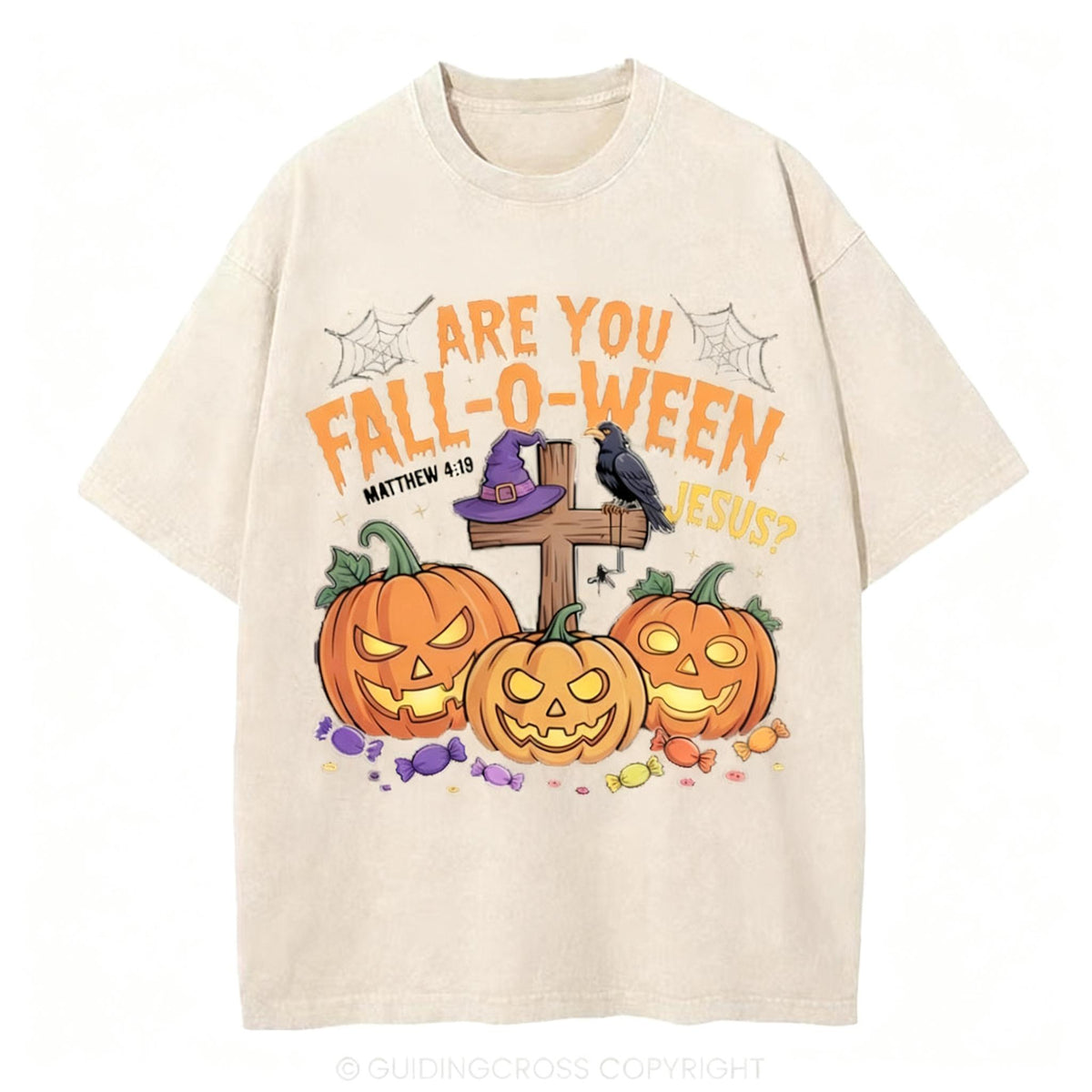 Are You Fall-o-ween Jesus Pumpkin Christian Washed T-Shirt