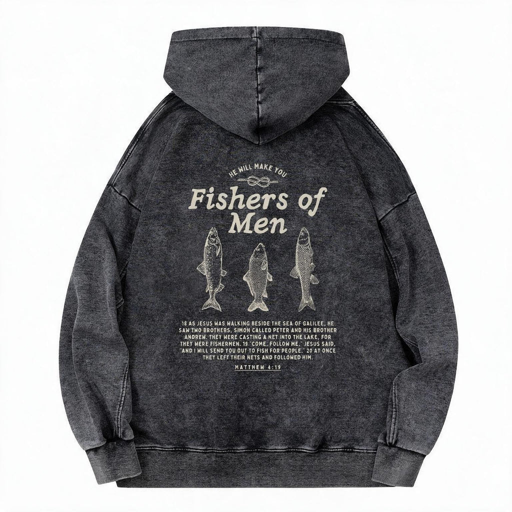 Fishers Of Men Christian Washed Hoodie