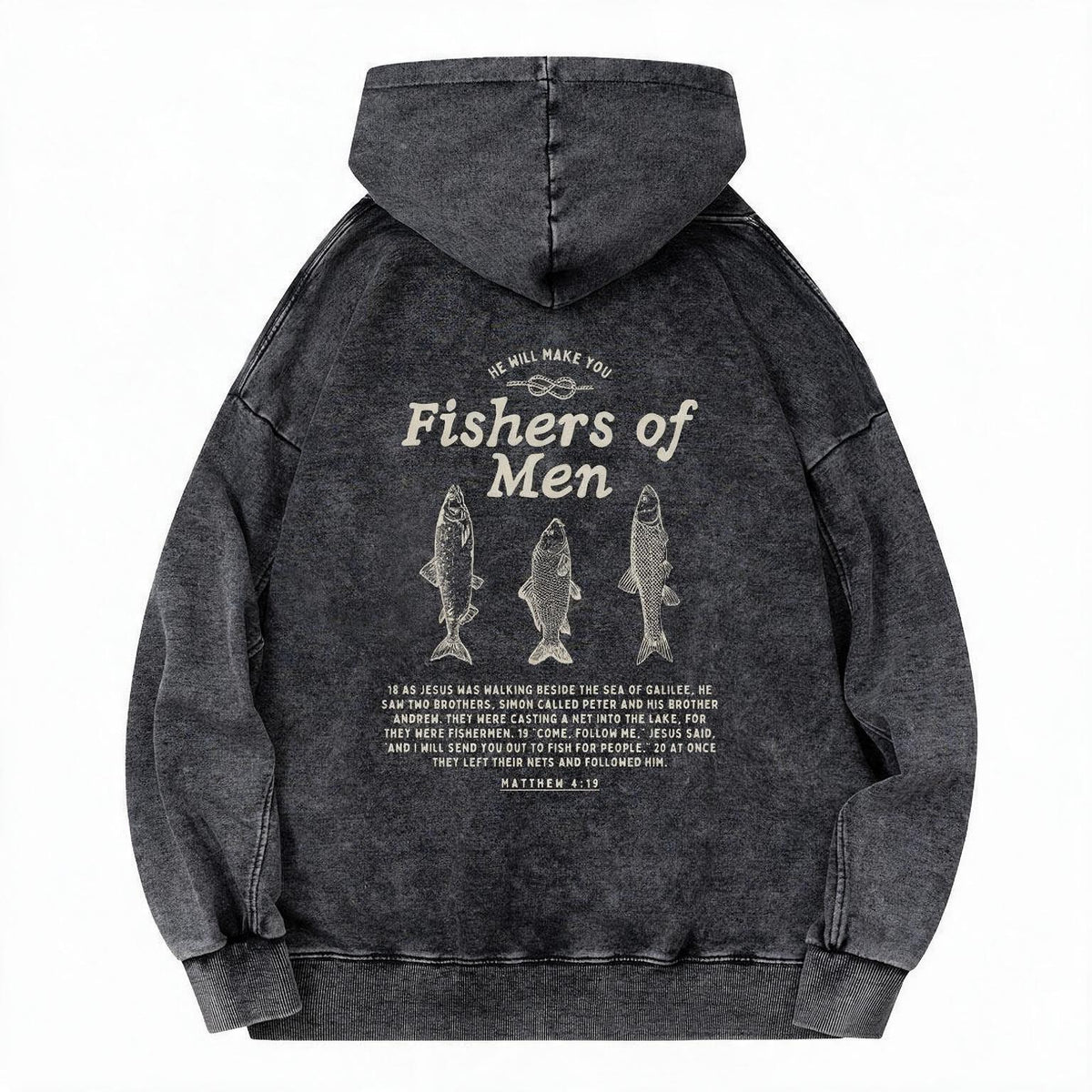Fishers Of Men Christian Washed Hoodie