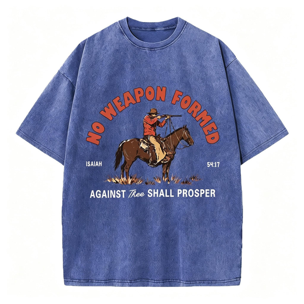 No Weapon Formed Christian Washed T-Shirt