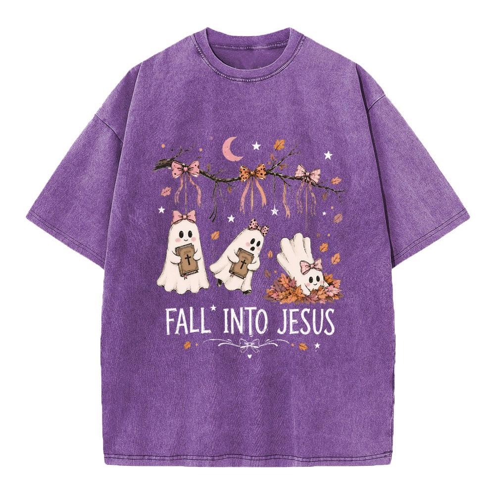 Fall Into Jesus Christian Washed T-Shirt