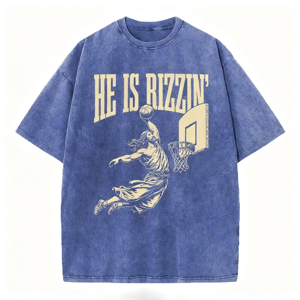 He Is Rizzin Christian Washed T-Shirt