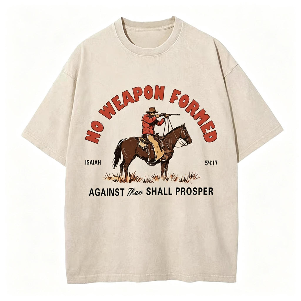 No Weapon Formed Christian Washed T-Shirt