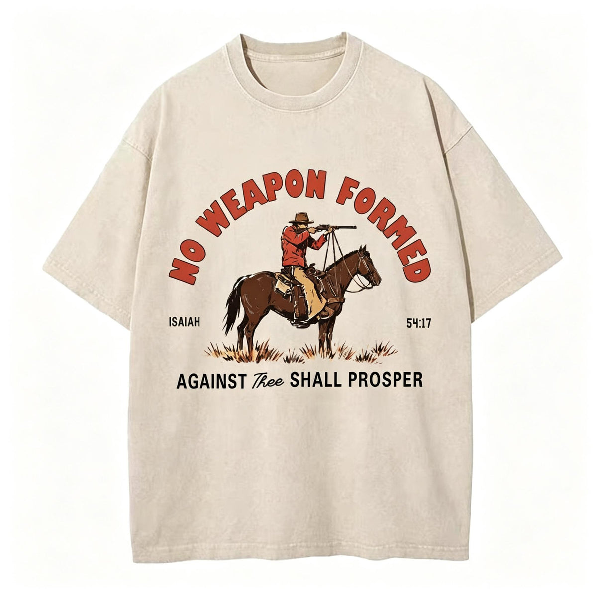 No Weapon Formed Christian Washed T-Shirt