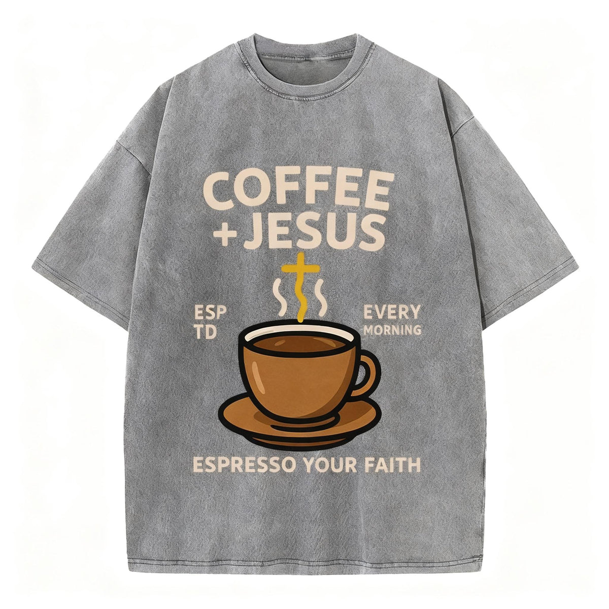 Coffee And Jesus Christian Washed T-Shirt