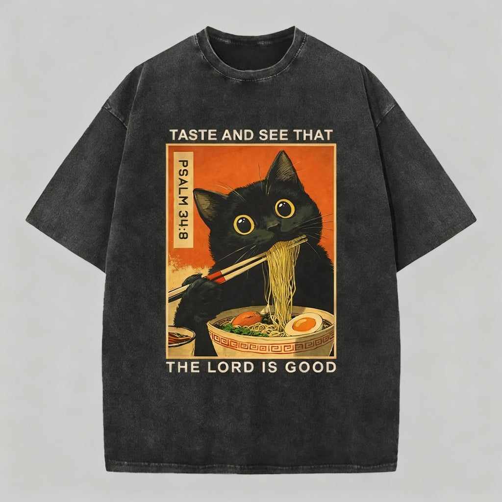 Taste And See That The Lord Is Good Christian Washed T-Shirt