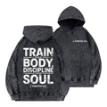 Train Your Body Discipline Your Soul Christian Washed Hoodie