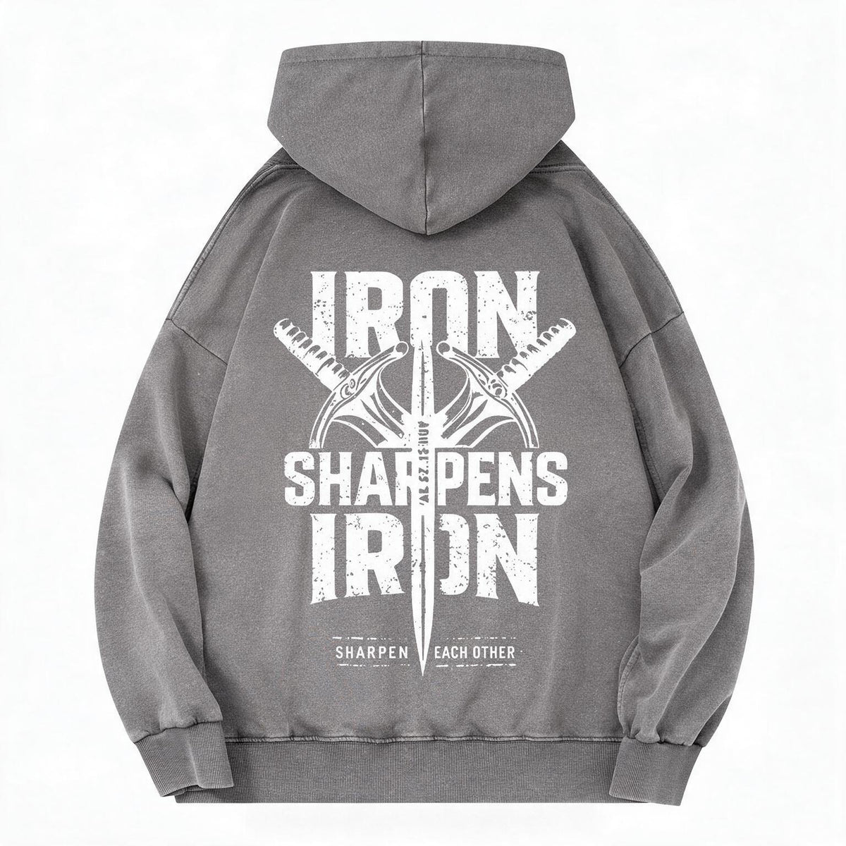 Iron Sharpens Iron Christian Washed Hoodie