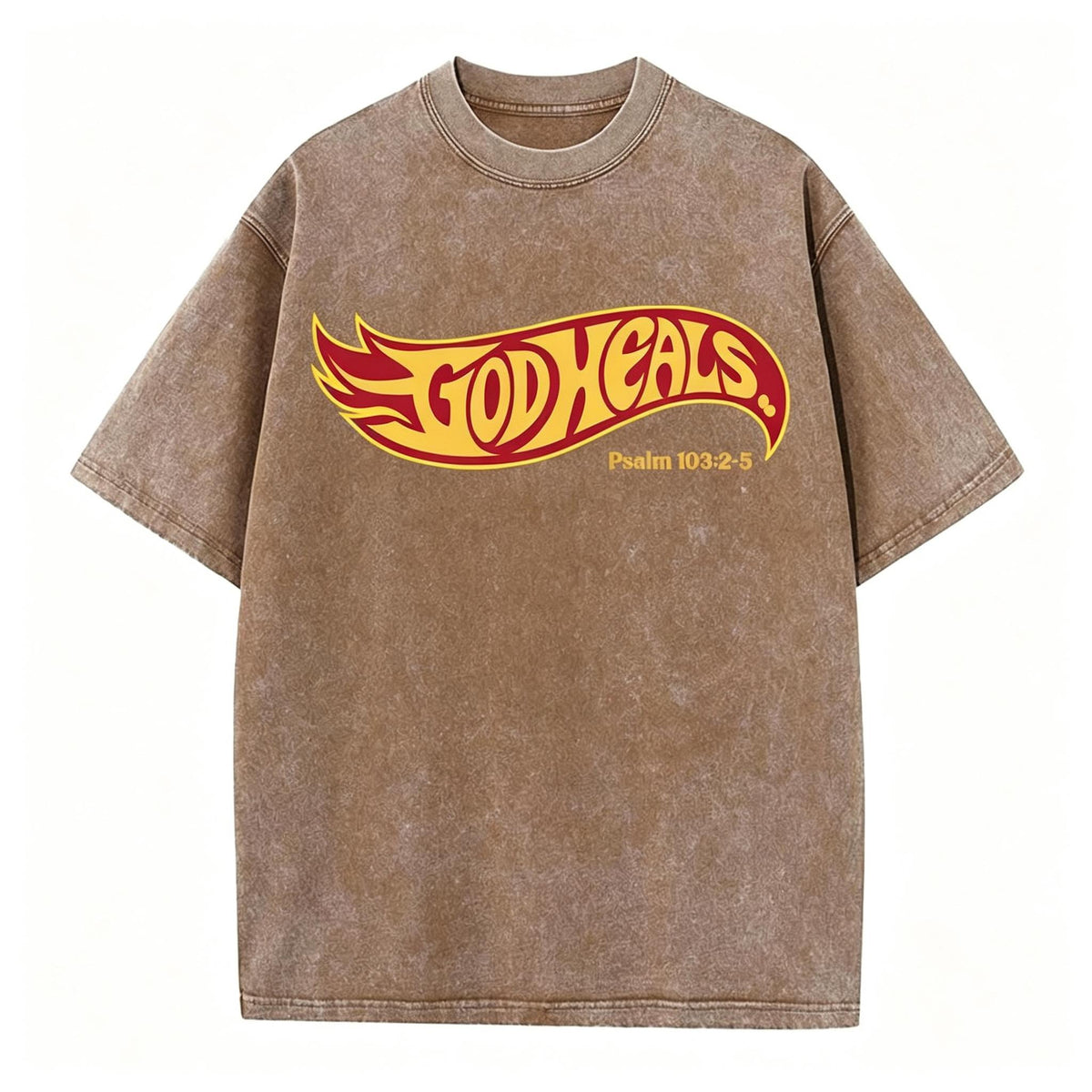 God Heals Christian Washed T-Shirt