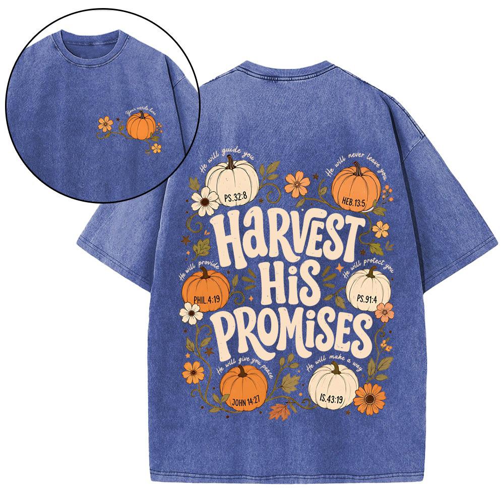 Harvest His Promises Christian Washed T-Shirt