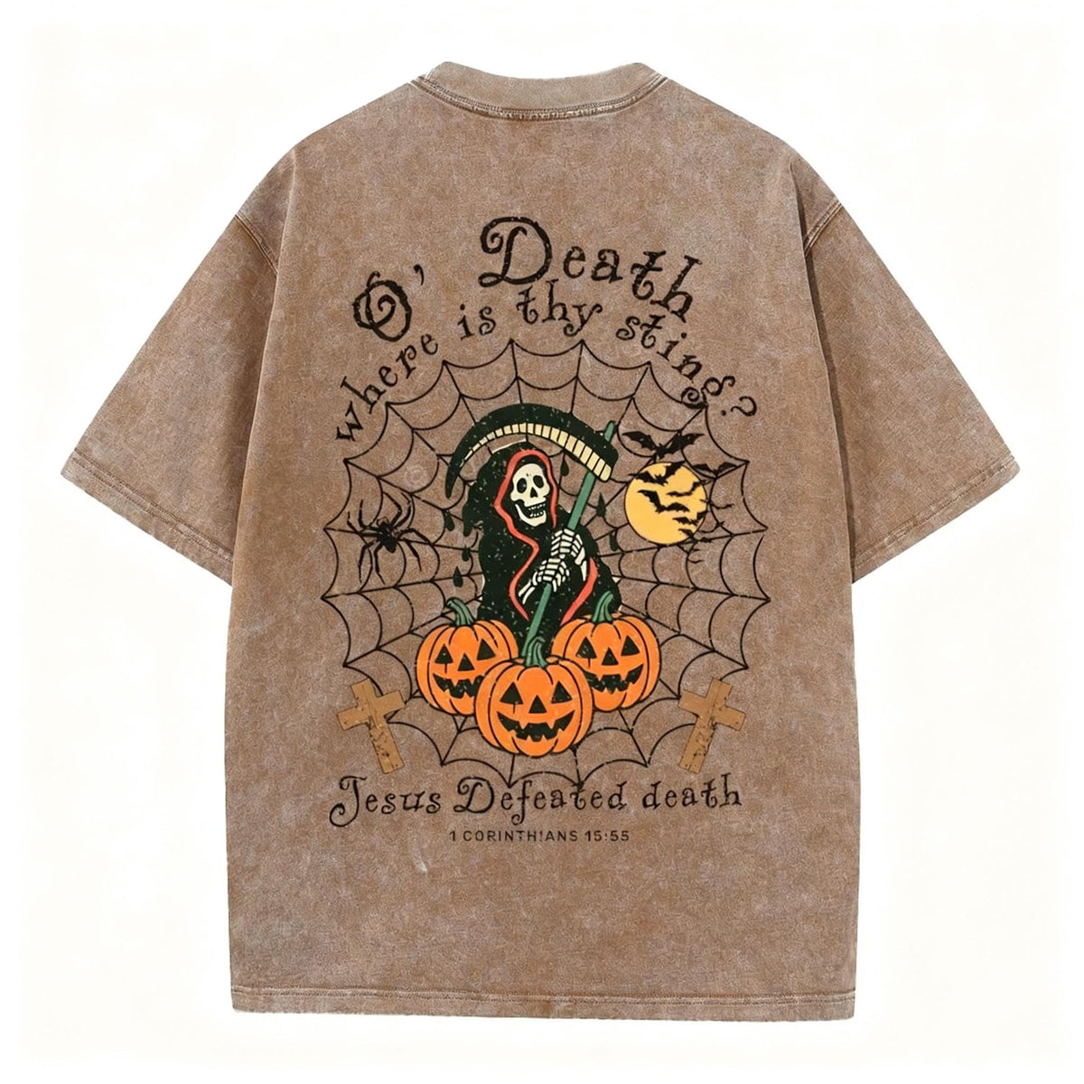 Jesus Defeated Death Christian Washed T-Shirt