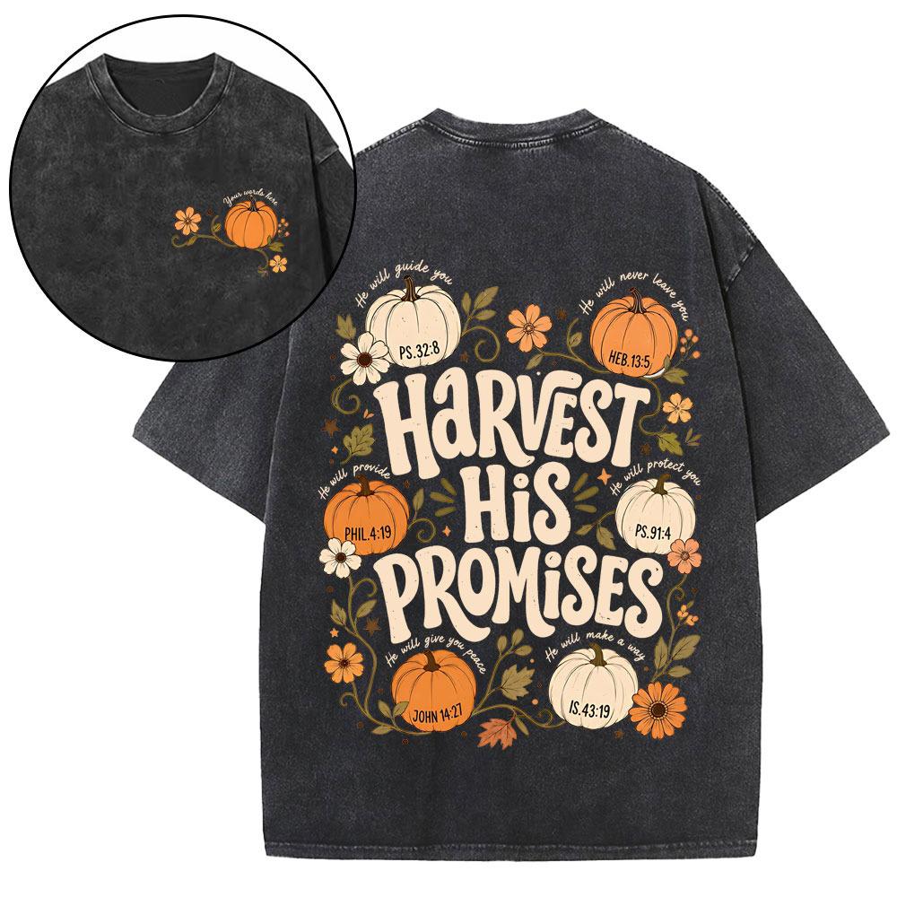 Harvest His Promises Christian Washed T-Shirt