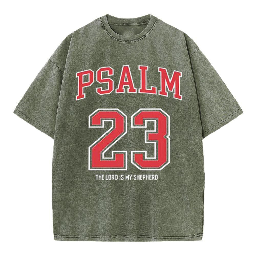 Psalm 23 Christian Washed T-Shirt